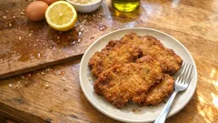 Crispy Italian Baked Beef Cutlets (Cotolette Dorate) with a Lemon-Egg Dip
